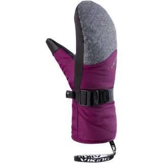 Rękawice narciarskie damskie VIKING Espada Mitten Ski Lady jednopalczaste szare