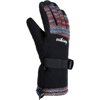 Rękawice narciarskie damskie VIKING Tanuka Ski Lady czarne multikolor