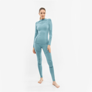 Bielizna damska VIKING Gaja Turtle Neck Bamboo Lady Set turkusowa