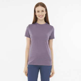 T-shirt damski VIKING Salen Lady Merino purpurowy