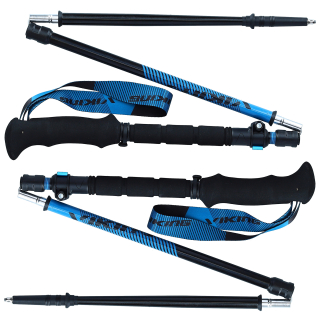 Kije VIKING Meru One Touch Trekking czarno-niebieskie
