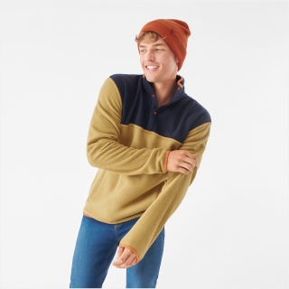 Midlayer Lakeside Bamboo Man Light Brown-Navy